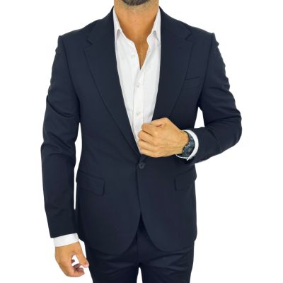 GIOVANNI PERA Marynarka męska D716 czarna, gładka, sportowa, elastyczna, na co dzień i nie tylko | Sklep GriShop.eu | Marynarki