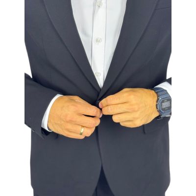 GIOVANNI PERA Marynarka męska D716 czarna, gładka, sportowa, elastyczna, na co dzień i nie tylko | Sklep GriShop.eu | Marynarki