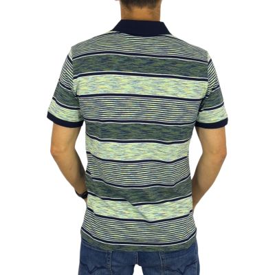 GIANNI MARCELO T-shirt polo męski PGM10 zielona, paski, kolorowa | Sklep GriShop.eu | Koszulki