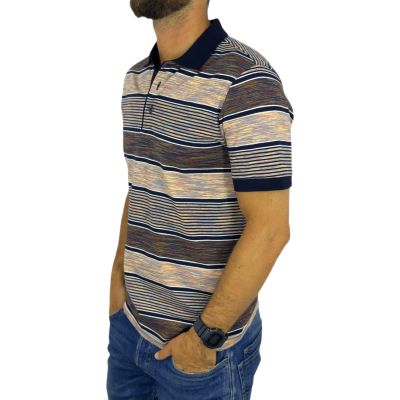 GIANNI MARCELO T-shirt polo męski PGM9 paski, kolorowa | Sklep GriShop.eu | Koszulki