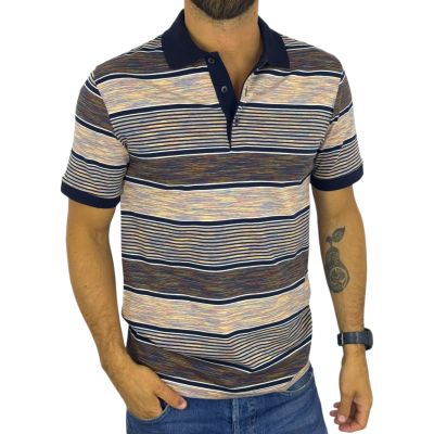 GIANNI MARCELO T-shirt polo męski PGM9 paski, kolorowa | Sklep GriShop.eu | Koszulki