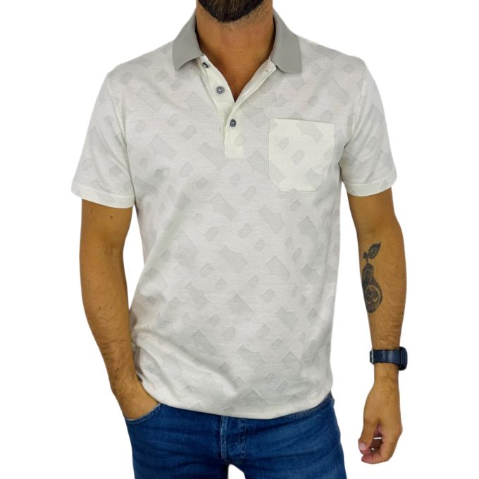 GIANNI MARCELO T-shirt polo męski PGM8 Kremowe, ekskluzywne | Sklep GriShop.eu | Koszulki