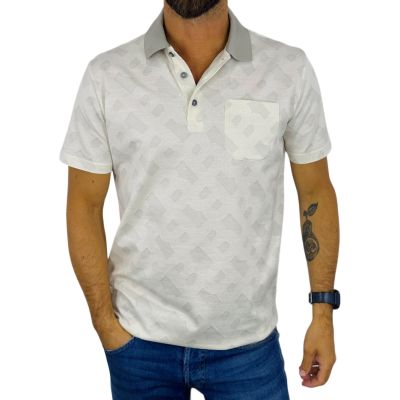 GIANNI MARCELO T-shirt polo męski PGM8 Kremowe, ekskluzywne | Sklep GriShop.eu | Koszulki