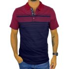 GIANNI MARCELO T-shirt polo męski PGM7 paski, kwiaty przy kołnierzu kolorowa | Sklep GriShop.eu | Koszulki