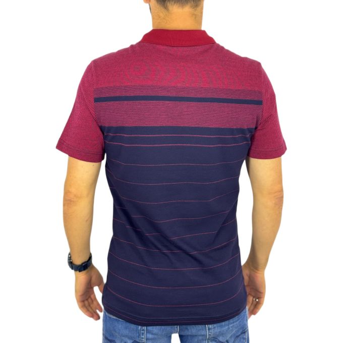 GIANNI MARCELO T-shirt polo męski PGM7 paski, kwiaty przy kołnierzu kolorowa | Sklep GriShop.eu | Koszulki