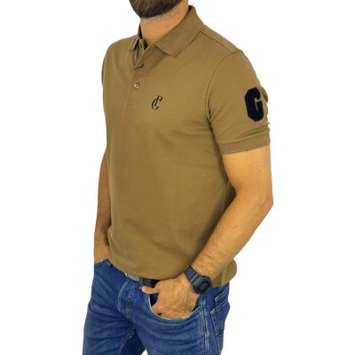 GIOVANNI PERA T-shirt polo męski PG1 beżowy, elastyczne | Sklep GriShop.eu | Koszulki