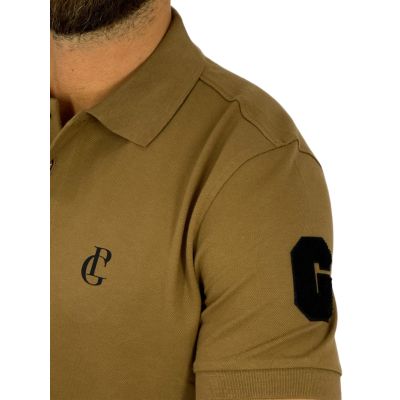 GIOVANNI PERA T-shirt polo męski PG1 beżowy, elastyczne | Sklep GriShop.eu | Koszulki