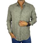 DANIEL BESSI Koszula męska fb078 zielony, khaki, melanż, efekt jedwabiu | Sklep GriShop.eu | Koszule
