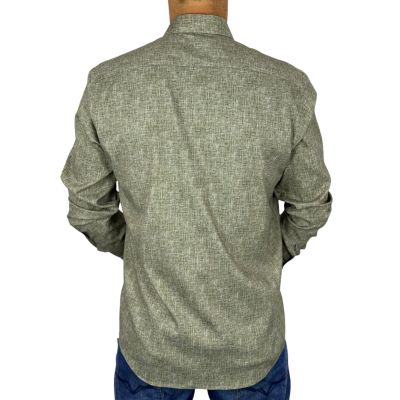 DANIEL BESSI Koszula męska fb078 zielony, khaki, melanż, efekt jedwabiu | Sklep GriShop.eu | Koszule