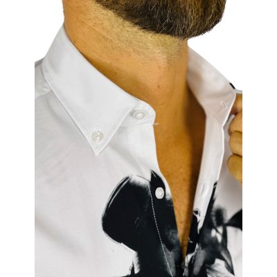 GIOVANNI PERA Koszula męska GP453 biała MICHAEL JACKSON tańczy | Sklep GriShop.eu | Strona główna