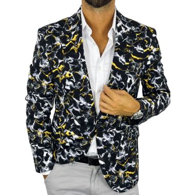 GIOVANNI PERA Marynarka męska D718 , czarna, kolorowa, wesoła, casual, impreza | Sklep GriShop.eu | Marynarki