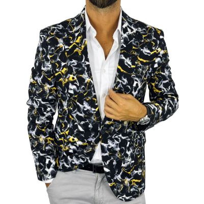 GIOVANNI PERA Marynarka męska D718 , czarna, kolorowa, wesoła, casual, impreza | Sklep GriShop.eu | Marynarki