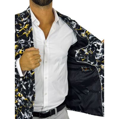 GIOVANNI PERA Marynarka męska D718 , czarna, dymy, kolorowa, wesoła, casual, impreza | Sklep GriShop.eu | Marynarki