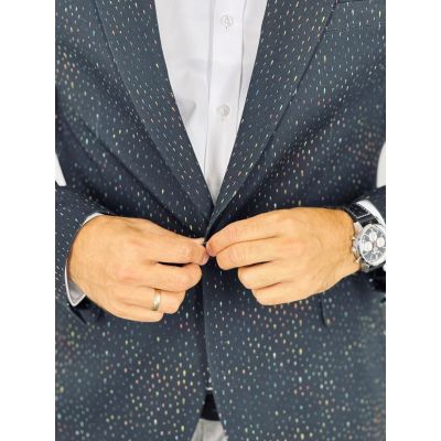 GIOVANNI PERA Marynarka męska D722 , czarna, kolorowa, wesoła, wodzirej, impreza | Sklep GriShop.eu | Marynarki