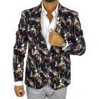 GIOVANNI PERA Marynarka męska D723 , czarno brązowa, artystyczny wzór, casual, impreza dj | Sklep GriShop.eu | Marynarki