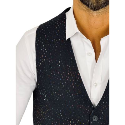 GIOVANNI PERA kamizelka męska D722 czarna, kolorowa, wesoła, wodzirej, bezrękawnik | Sklep GriShop.eu | Kamizelki