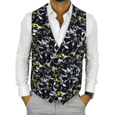 GIOVANNI PERA kamizelka męska D718 , czarna, kolorowa, wesoła, casual, bezrękawnik | Sklep GriShop.eu | Kamizelki