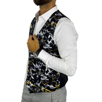 GIOVANNI PERA kamizelka męska D718 , czarna, kolorowa, wesoła, casual, bezrękawnik | Sklep GriShop.eu | Kamizelki