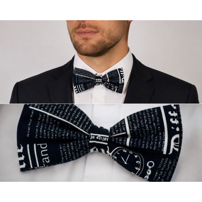 GIOVANNI PERA mucha muszka D720 , czarno biała gazeta, wesoła, casual, impreza | Sklep GriShop.eu | Muszki