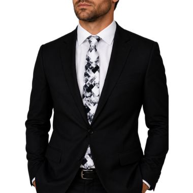 GIOVANNI PERA krawat D724 , biało czarny, kwadraty, krata, wesoły, casual, impreza | Sklep GriShop.eu | Krawaty 2