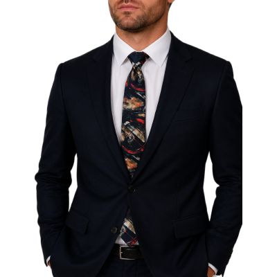 GIOVANNI PERA krawat D723 , czarno brązowy, artystyczny wzór, casual, impreza dj | Sklep GriShop.eu | Krawaty