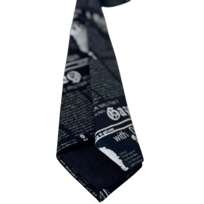 GIOVANNI PERA krawat D720 , czarno biała gazeta, casual, impreza | Sklep GriShop.eu | Krawaty