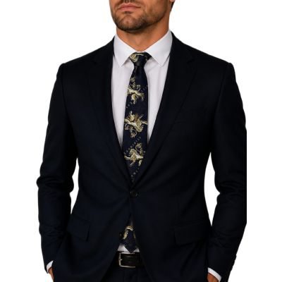 GIOVANNI PERA krawat D721 , czarny, ekskluzywny, lew, impreza | Sklep GriShop.eu | Krawaty