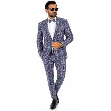 GIOVANNI PERA Garnitur męski D719 kolorowy, kwiaty, wesoły, casual, impreza | Sklep GriShop.eu | Garnitury