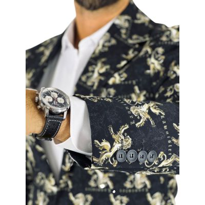 GIOVANNI PERA Garnitur męski D721 , czarna, ekskluzywna, lew, impreza | Sklep GriShop.eu | Garnitury