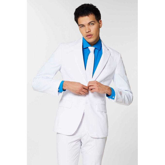 OPPOSUITS Garnitur męski z krawatem, biały, casual, White Knight | Sklep GriShop.eu | Garnitury