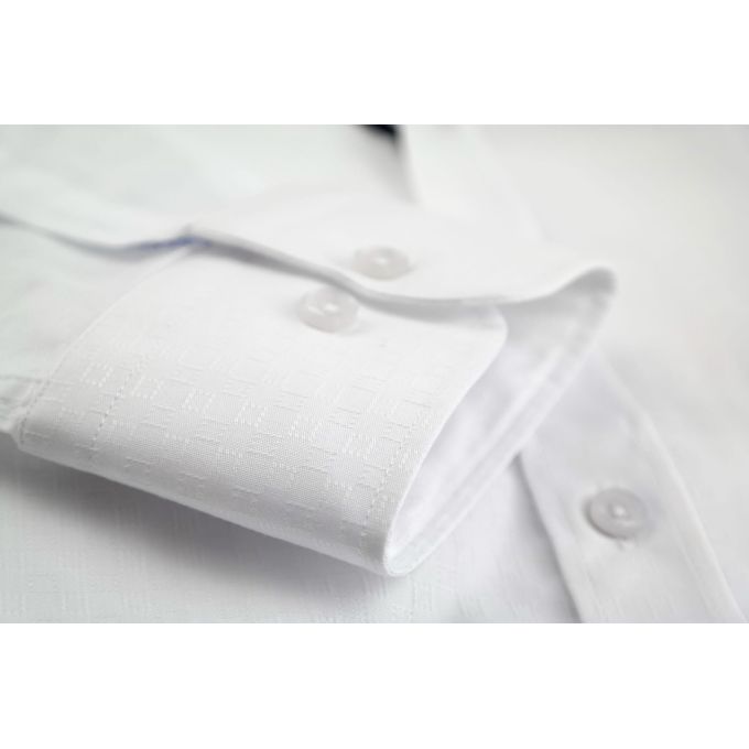 DANIEL BESSI Koszula męska fb608 biała, tłoczona kratka | Sklep GriShop.eu | Koszule