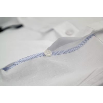 DANIEL BESSI Koszula męska fb608 biała, tłoczona kratka | Sklep GriShop.eu | Koszule
