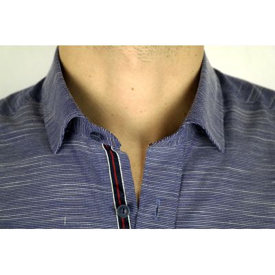 DANIEL BESSI Koszula męska fb210 niebieska | Sklep GriShop.eu | Koszule