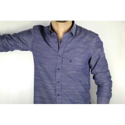 DANIEL BESSI Koszula męska fb210 niebieska | Sklep GriShop.eu | Koszule