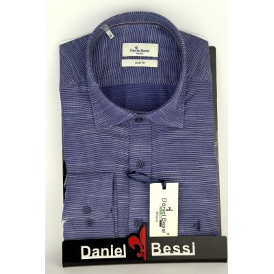 DANIEL BESSI Koszula męska fb210 niebieska | Sklep GriShop.eu | Koszule