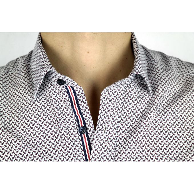 DANIEL BESSI Koszula męska fb720 drobne listka | Sklep GriShop.eu | Koszule