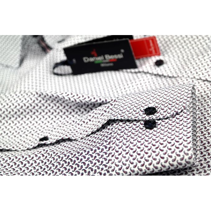 DANIEL BESSI Koszula męska fb720 drobne listka | Sklep GriShop.eu | Koszule