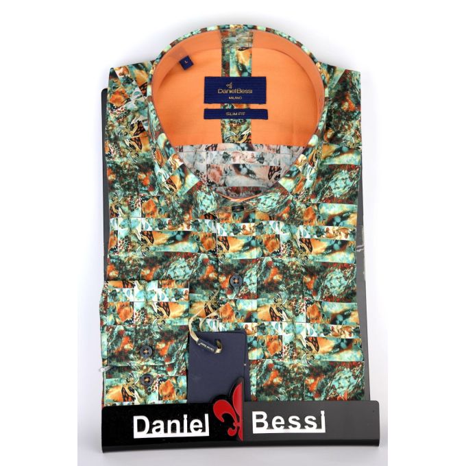 DANIEL BESSI Koszula męska fb169 kolorowa | Sklep GriShop.eu | Koszule
