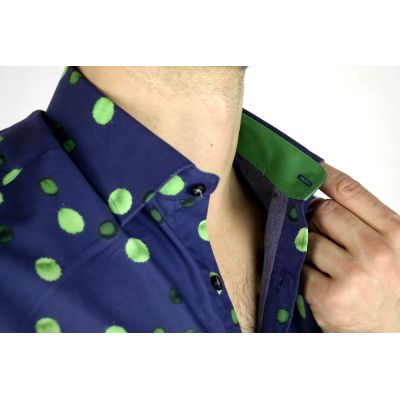 DANIEL BESSI Koszula męska fb164 granatowa w kropki | Sklep GriShop.eu | Koszule