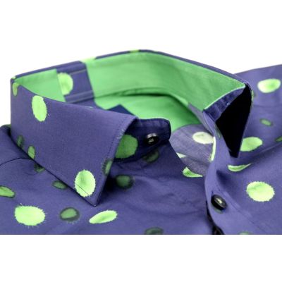 DANIEL BESSI Koszula męska fb164 granatowa w kropki | Sklep GriShop.eu | Koszule