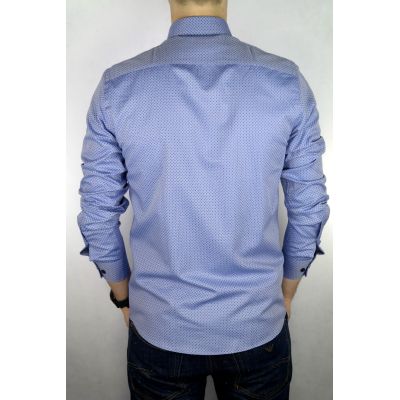 DANIEL BESSI Koszula męska fb726 niebieska, wzór | Sklep GriShop.eu | Koszule
