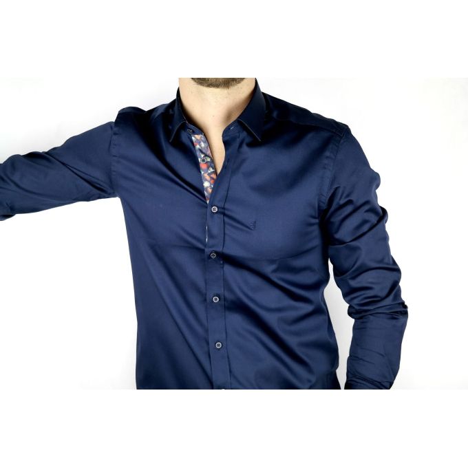 DANIEL BESSI Koszula męska fb108 granatowa | Sklep GriShop.eu | Koszule