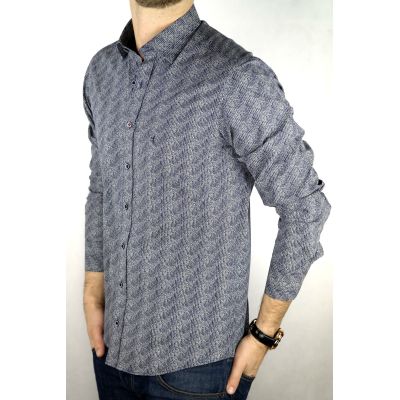 DANIEL BESSI Koszula męska fb517 granatowa, biała | Sklep GriShop.eu | Koszule