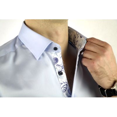 DANIEL BESSI Koszula męska fb104 niebieska | Sklep GriShop.eu | Koszule