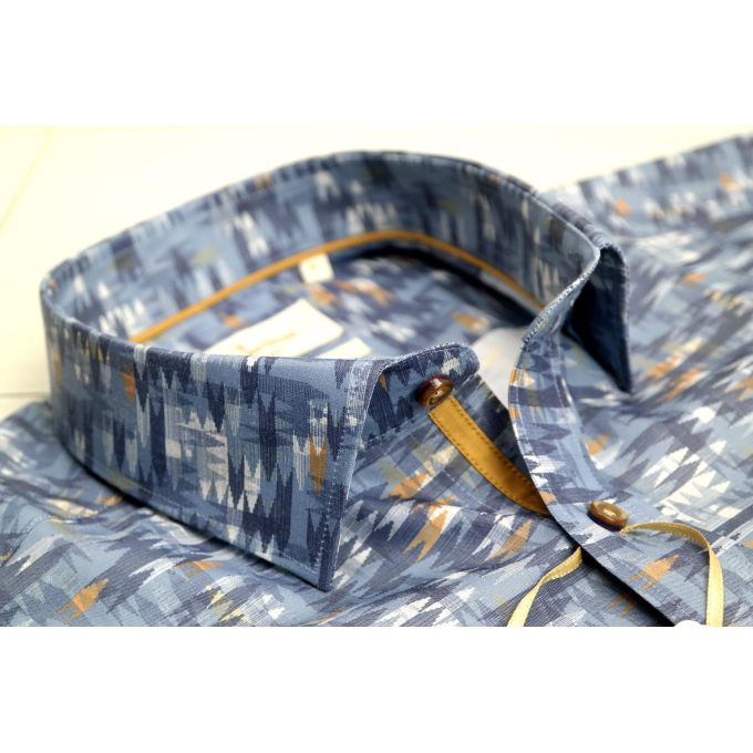 DANIEL BESSI Koszula męska fb782 niebieska, drobny wzór | Sklep GriShop.eu | Koszule