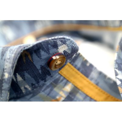 DANIEL BESSI Koszula męska fb782 niebieska, drobny wzór | Sklep GriShop.eu | Koszule