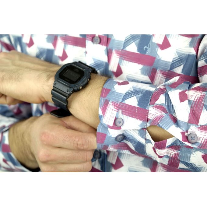 DANIEL BESSI Koszula męska fb806 kolorowa, wzór, biały, niebieski, ciemny róż | Sklep GriShop.eu | Koszule