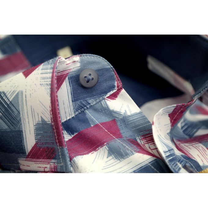 DANIEL BESSI Koszula męska fb806 kolorowa, wzór, biały, niebieski, ciemny róż | Sklep GriShop.eu | Koszule