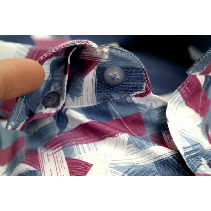 DANIEL BESSI Koszula męska fb806 kolorowa, wzór, biały, niebieski, ciemny róż | Sklep GriShop.eu | Koszule