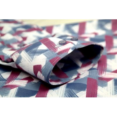 DANIEL BESSI Koszula męska fb806 kolorowa, wzór, biały, niebieski, ciemny róż | Sklep GriShop.eu | Koszule